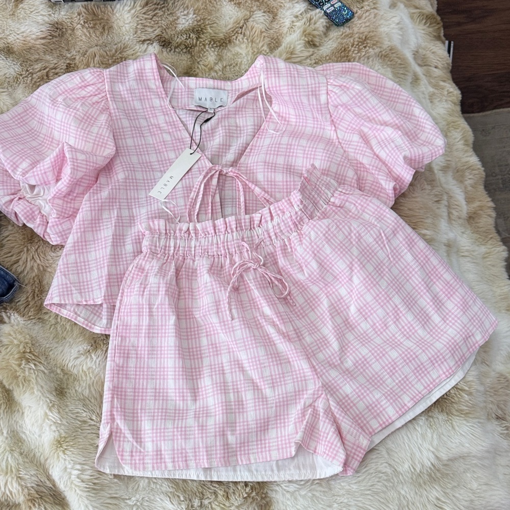 Pink Plaid Jumpsuit by UO
